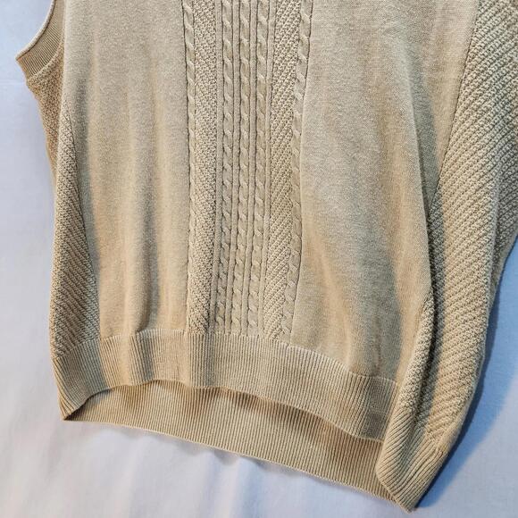 Fore Golfwear Cotton Sweater Vest Tan Mens Size Large - Picture 3 of 6